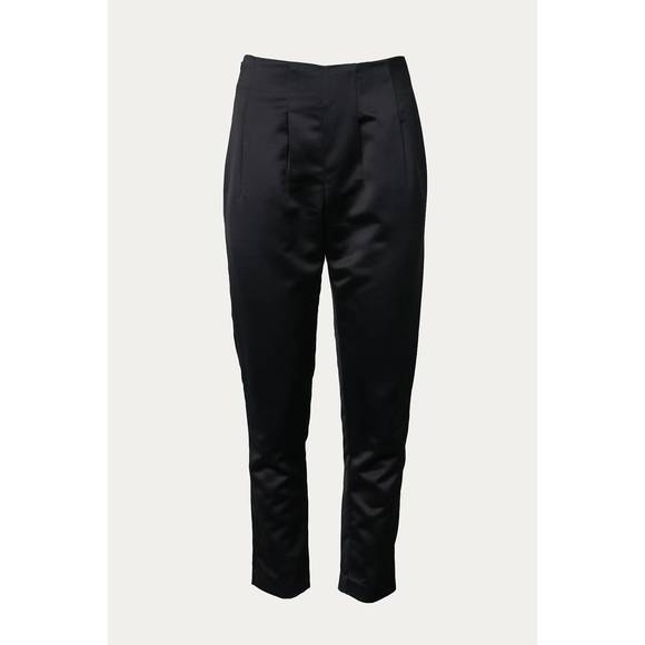 NEW LE RÉUSSI pleated satin pants in black